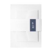 Blue Wave Wedding Navy/White ID836 Uitnodigingen Wikkel (Voorkant Voorbeeld)