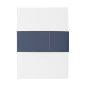Blue Wave Wedding Wht/Navy ID836 Uitnodigingen Wikkel (Achterkant Voorbeeld)
