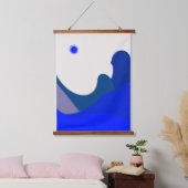 Blue Waves Abstract Hangend Wandkleed (Slaapkamer)