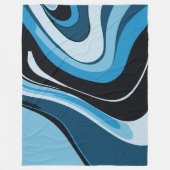 Blue Waves Abstracte kunst Fleece Deken (Voorkant)