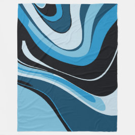 Blue Waves Abstracte kunst Fleece Deken