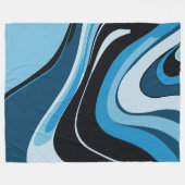 Blue Waves Abstracte kunst Fleece Deken (Voorkant (Horizontaal))