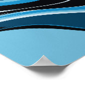 Blue Waves Abstracte kunst Poster (Hoek)