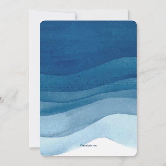 Blue Waves Bar Mitzvah Uitnodiging (Achterkant)