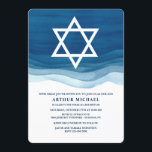 Blue Waves Bar Mitzvah Uitnodiging<br><div class="desc">Nodig iedereen uit voor deze speciale gelegenheid met deze mooie Blue Wave uitnodiging. (Achtergrondvector gemaakt door freepik - www.freepik.com). () De kaart is eenvoudig aan te passen aan de tekst, het lettertype, de tekenkleur, de papieren vormopties en de keuze uit zes papiertypen.() Niet precies wat je zoekt? Al onze producten...</div>