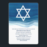 Blue Waves Bar Mitzvah Uitnodiging<br><div class="desc">Nodig iedereen uit voor deze speciale gelegenheid met deze mooie Blue Wave uitnodiging. (Achtergrondvector gemaakt door freepik - www.freepik.com). () De kaart is eenvoudig aan te passen aan de tekst, het lettertype, de tekenkleur, de papieren vormopties en de keuze uit zes papiertypen.() Niet precies wat je zoekt? Al onze producten...</div>