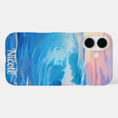 Blue Waves bij zonsondergang iPhone / iPad case (Achterkant (horizontaal))