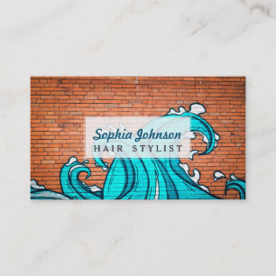 Blue Waves Cool Mural Wall Graffiti Visitekaartje