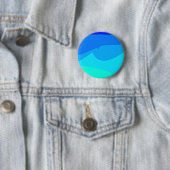 Blue Waves Design pin/ Ronde Button 5,7 Cm (In situ)