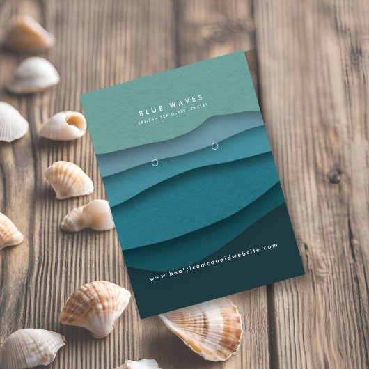 Blue Waves Earring Display Kaart Sjabloon Visitekaartje