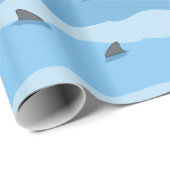 Blue Waves en Dorsal Fins Custom Nautical Wrap Cadeaupapier (Rol Hoek)