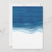 Blue Waves Foto Uitnodiging Verjaardag (Achterkant)