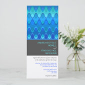 Blue Waves Geometric Mod Pattern Modern Weddenscha Kaart (Staand voorkant)