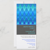 Blue Waves Geometric Mod Pattern Modern Weddenscha Kaart (Voorkant)