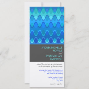 Blue Waves Geometric Mod Pattern Modern Weddenscha Kaart