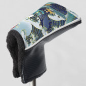 Blue Waves Green Dragon Red Sun golfkop Hoesje Golfheadcover (3/4 voorkant)