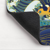 Blue Waves Green Dragon Red Sun Skateboard Muismat (Hoek)