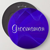 Blue Waves Grooman Ronde Button 6,0 Cm (Voorkant /achterkant)
