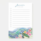 Blue Waves & Happy Turtle Aangepaste Post-It Notit Post-it® Notes (Voorkant)