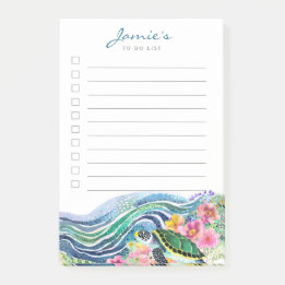 Blue Waves & Happy Turtle Aangepaste Post-It Notit Post-it® Notes