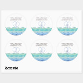 Blue Waves Loopy Hart Adres Label Sticker (Vel)