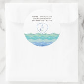 Blue Waves Loopy Hart Adres Label Sticker (Tas)