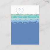 Blue Waves Loopy Heart Gast Escort Place Card Plaatskaartje (Achterkant)