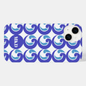 Blue Waves Mobiele Telefoon Hoesje Monogram (Achterkant (horizontaal))