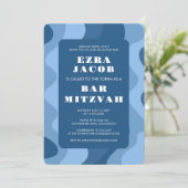 Blue Waves Modern Abstract aangepaste bar mitswa Kaart (Staand voorkant)