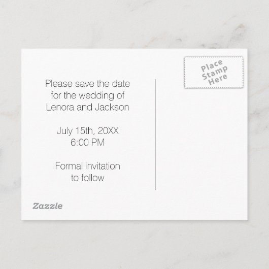 Blue Waves Modern Wedding Save the Date Aankondigingskaart (Achterkant)