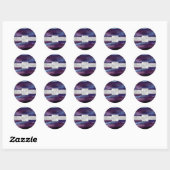 Blue Waves Monogram Bruiloft Sticker (Vel)