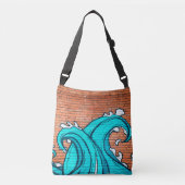 Blue Waves Mural Wall Graffiti Street Art Crossbody Tas (Voorkant)