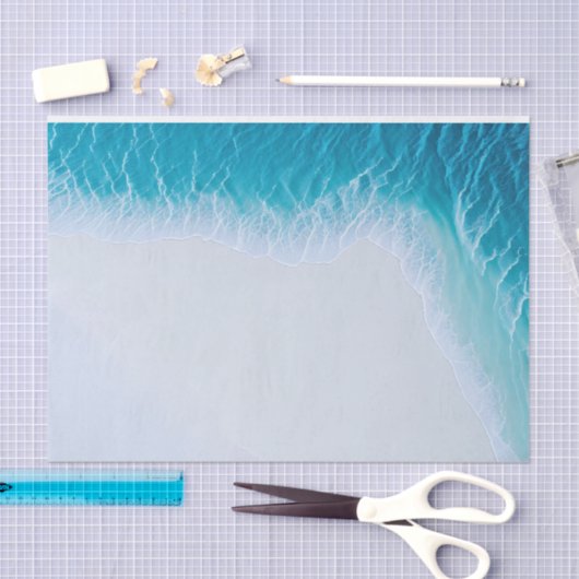 Blue Waves Nautische Strand Decoupage Tissuepapier (Craft)