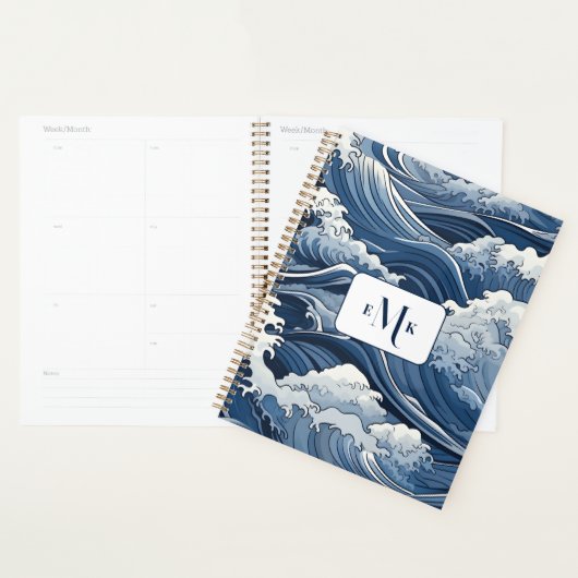 Blue Waves Ocean Thema Gepersonaliseerde Planner (Display)