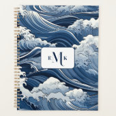 Blue Waves Ocean Thema Gepersonaliseerde Planner (Voorkant)