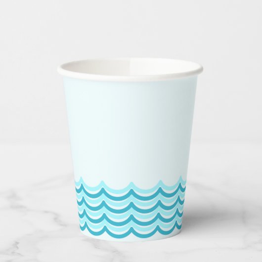 Blue Waves Party Cup Papieren Bekers (Links)