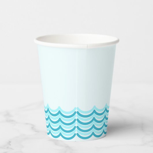 Blue Waves Party Cup Papieren Bekers (Rechts)