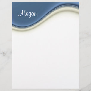 Blue Waves Personal Letterhead Stationery