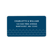 Blue Waves Return Address Etiket (Voorkant)