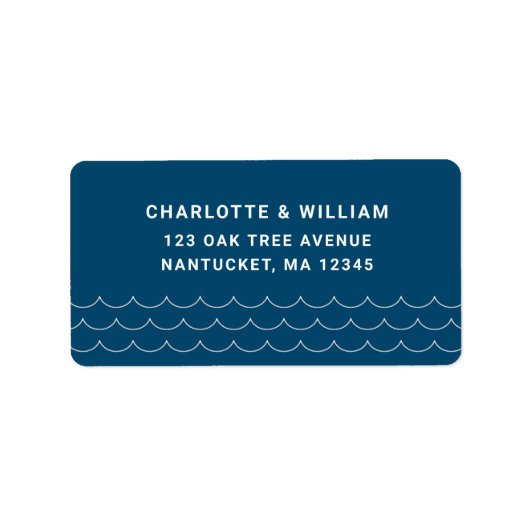 Blue Waves Return Address Etiket (Voorkant)
