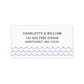 Blue Waves Return Address Etiket (Voorkant)