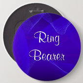 Blue Waves Ring Bearer Ronde Button 6,0 Cm (Voorkant /achterkant)