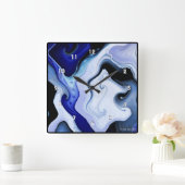 Blue Waves Square Clock Vierkante Klok (Huis)