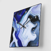 Blue Waves Square Clock Vierkante Klok (Hoek)