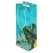 Blue Waves Trouwdouche Party Favoriet Gift Bag Wijn Cadeautas (Achterkant Gekanteld)