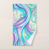 Blue Waves Twirls and Swirls Pattern Bad Handdoek (Handdoek)