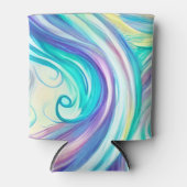 Blue Waves Twirls and Swirls Pattern Blikjeskoeler (Voorkant)