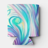 Blue Waves Twirls and Swirls Pattern Blikjeskoeler (Achterkant)