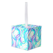 Blue Waves Twirls and Swirls Pattern Decoratie (Achter hoekig)