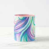 Blue Waves Twirls and Swirls Pattern Mok (Midden)